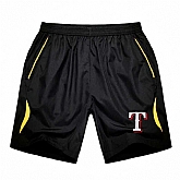 Men's Texas Rangers Black Gold Stripe MLB Shorts,baseball caps,new era cap wholesale,wholesale hats